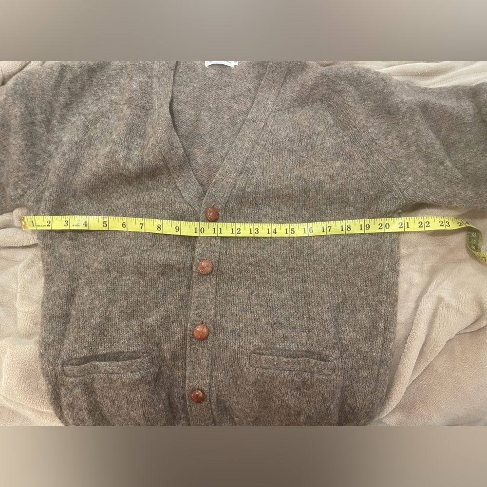 Saks Fifth Avenue Vintage Brown Tweed Cardigan 1960s Rare 100% wool RARE - Picture 3 of 13